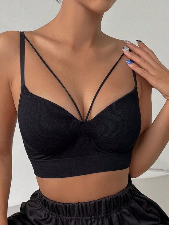 Tops - Black Casual-Casual Women's Bra Top